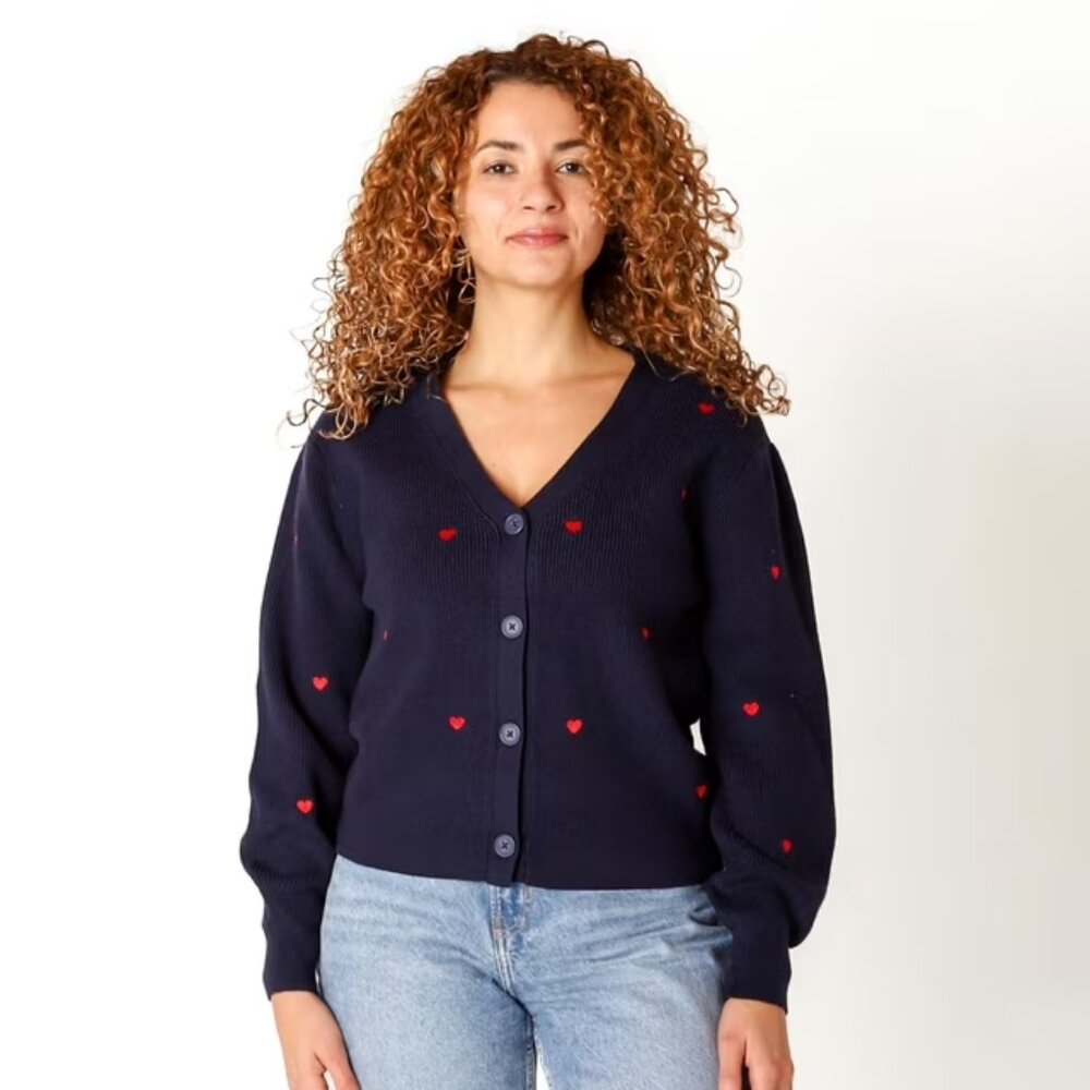 Devoted Button-Up V-Neck Cardigan - Picture 2 of 3